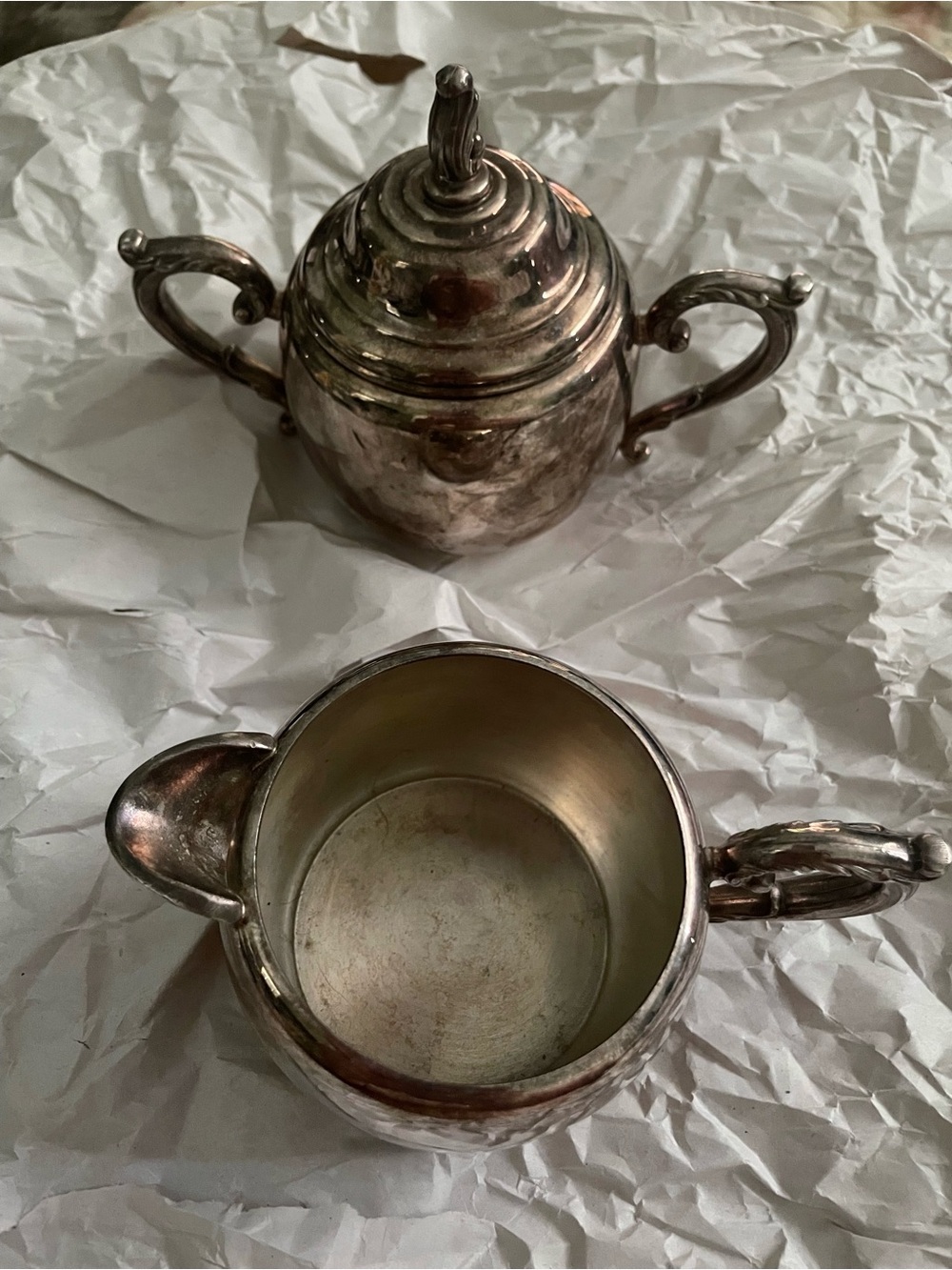 Wm A Rodgers Silver Tone Sugar and Creamer Set – Classic Set